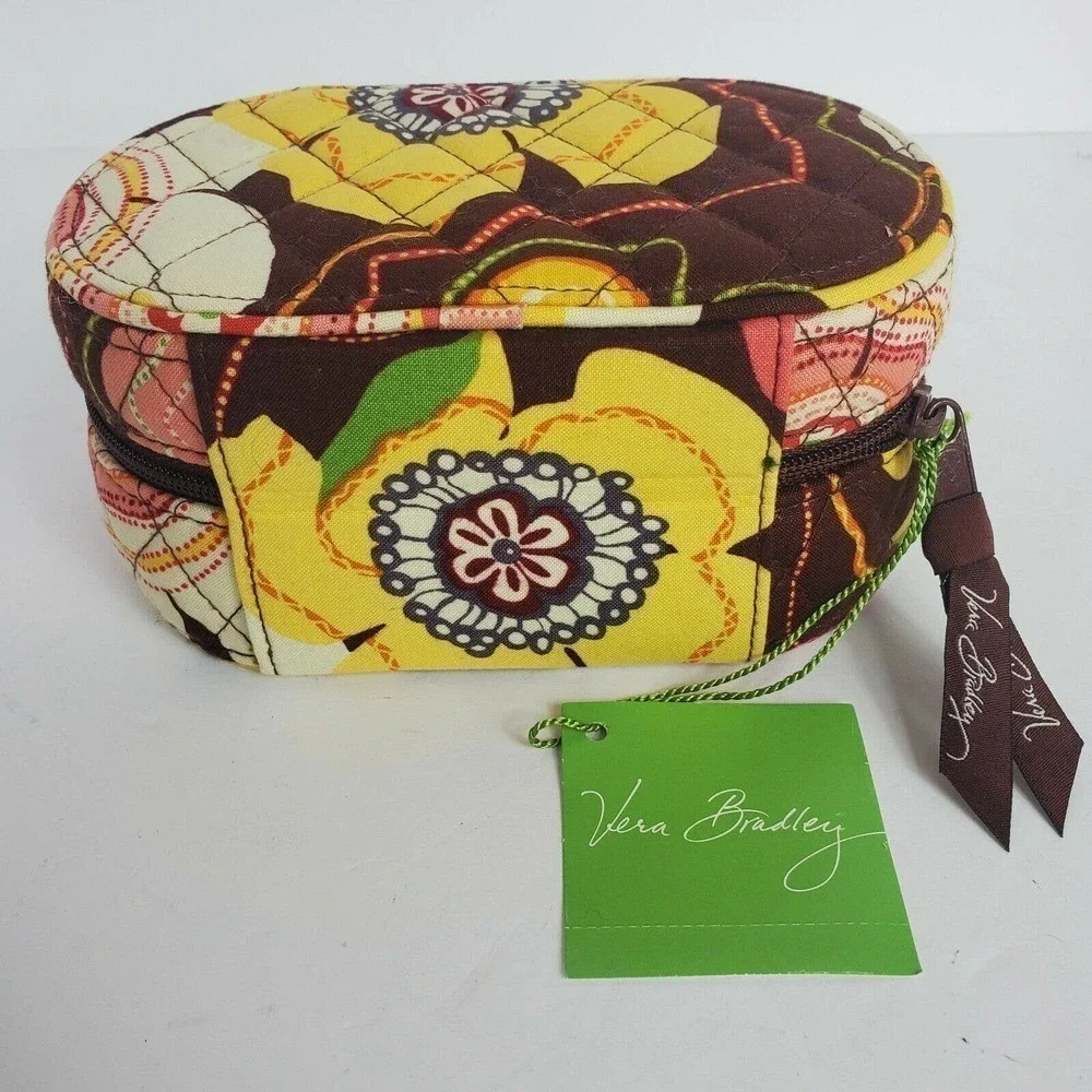 Vera Bradley Jewelry Box Organizer Travel Case Buttercup Zip Up - Picture 8 of 9